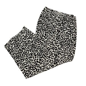 Kathryn Black and White Leopard Print Cropped Pajama Pants